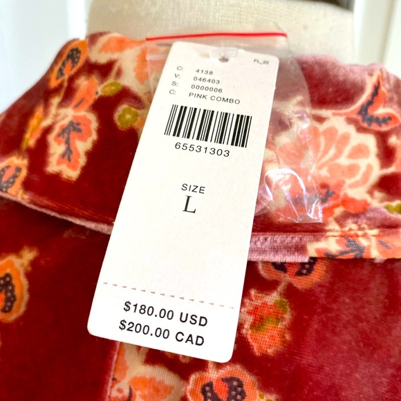 Hutch Velvet Two Piece  NWT Pantsuit Wide Leg  with Floral Patterns Large - Picture 9 of 15